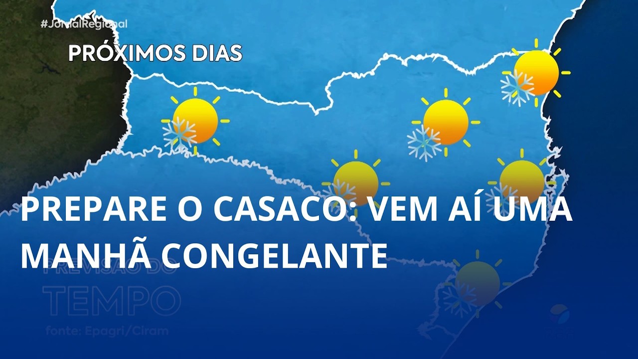 Frio intenso ganha força e SC pode ter geada em várias regiões