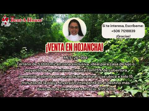 Venta Hojancha: Lote de 5,000 m² con Riachuelo en el Exclusivo Puerto Carrillo