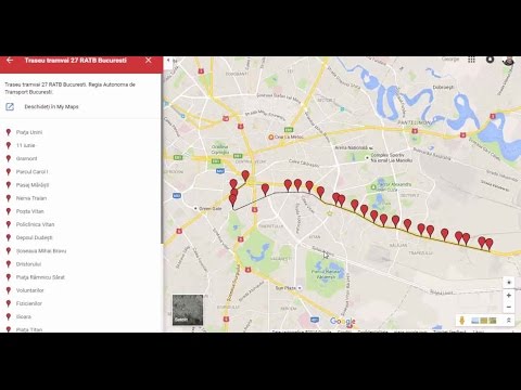 Traseu tramvai 27 RATB Bucuresti harta Google Maps