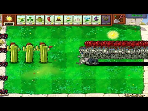 1 Cactus Pea vs 9999 Zombony vs Gargantuar - Plants vs Zombies