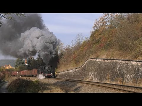 18/24 | 44 1486, 41 1144, ein schwerer Güterzug und jede Menge Dampf