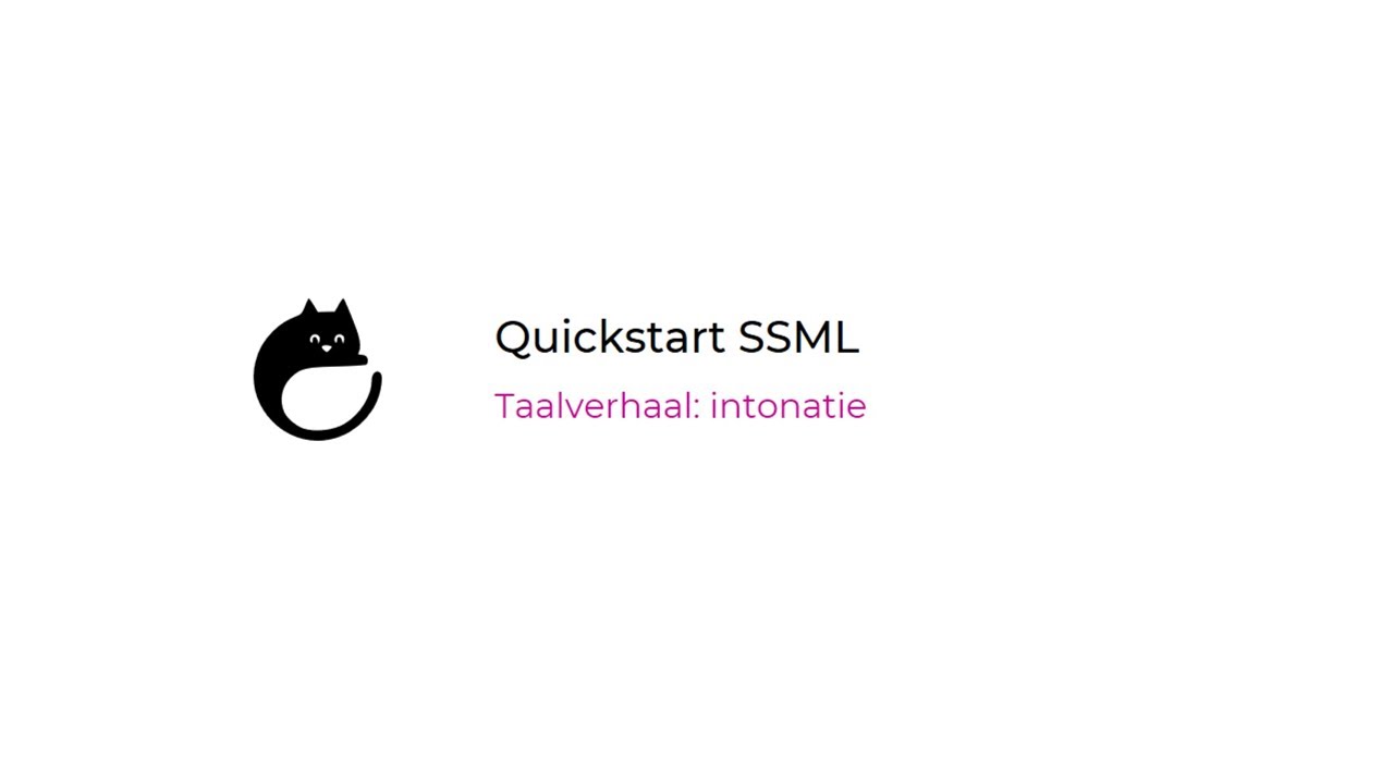 Quickstart SSML: les 1 'Intonatie'