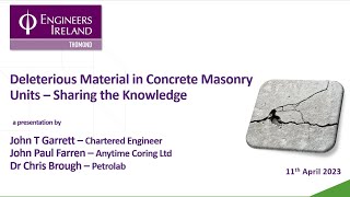 Deleterious Material in Concrete Masonry Units - Sharing the Knowledge