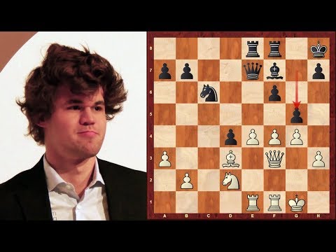 Amazing Chess Game : Magnus Carlsen vs Nigel Short - Essent 2004 - Queen's Gambit Declined (D37)