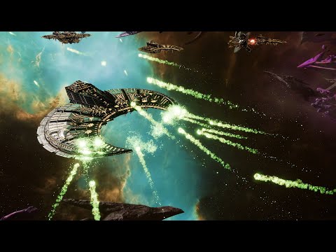 Death Guard vs Necrons - Skalgrim Mod - Massive Battle - Battlefleet Gothic Armada 2