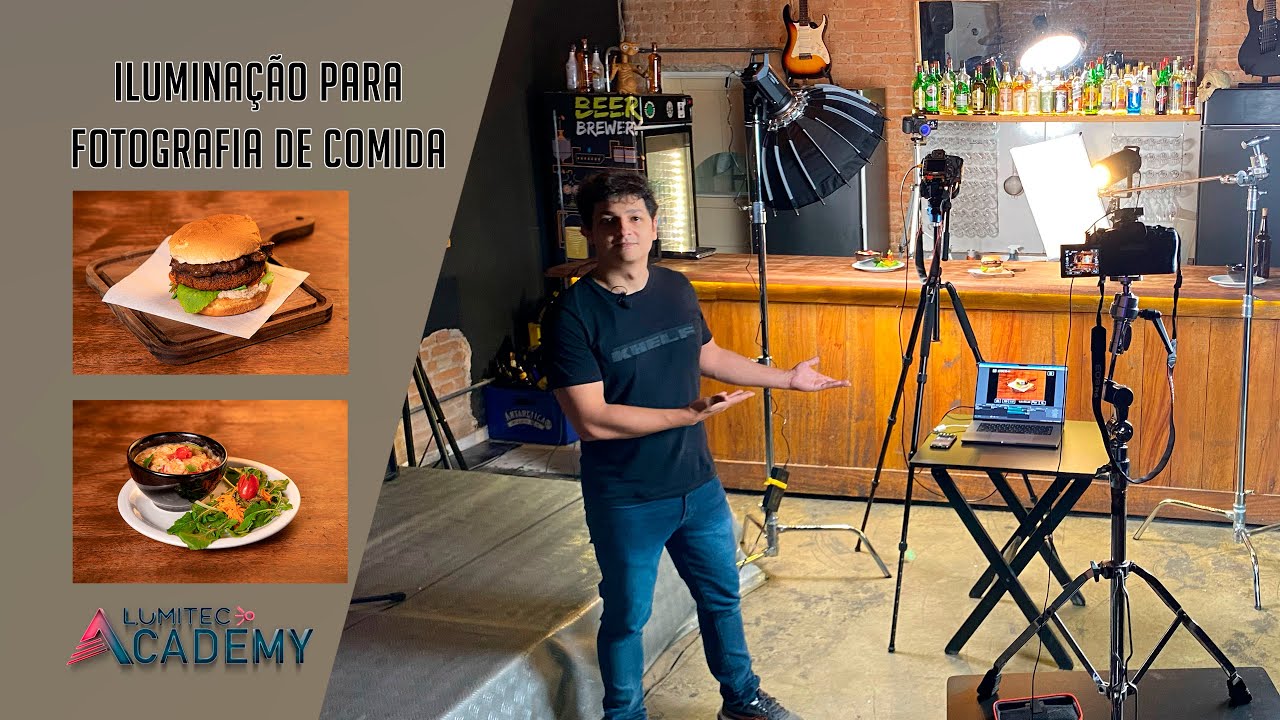 Iluminação para foto de comida profissional