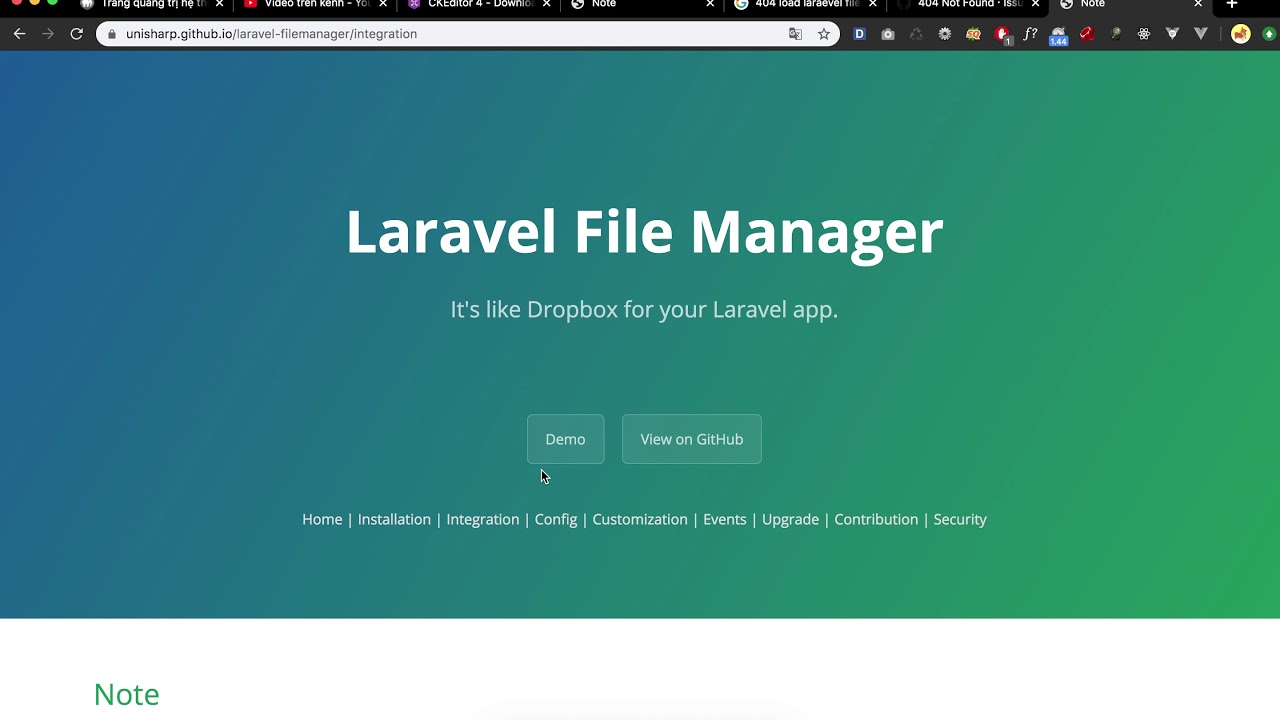 [Seri] - Website đồng hồ - Tích hợp laravel-filemanager vào project