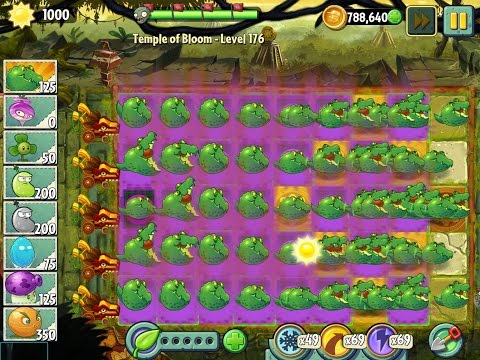 Plants vs Zombies 2 Temple of Bloom Epic Hack - Level 176 - The Crocodile Farm