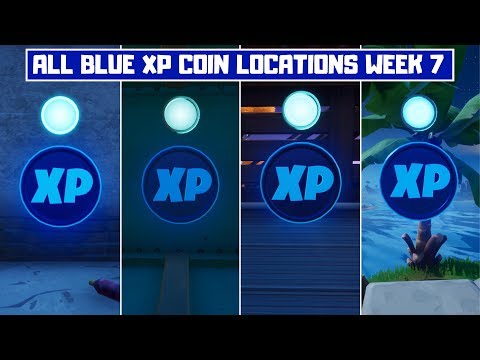 All 4 Blue XP Coins Locations Week 7! - Secret XP Coins Fortnite Chapter 2 Season 2