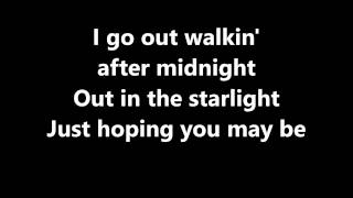 Lyrics~Walkin' After Midnight-Patsy Cline