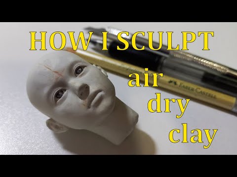 How to make a face step by step | Air dry clay 🌱💚