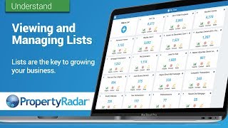 Viewing and Managing Lists in PropertyRadar