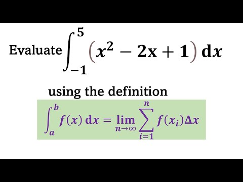 Riemann Sum Evaluation of Definite Integral(Quadratic)