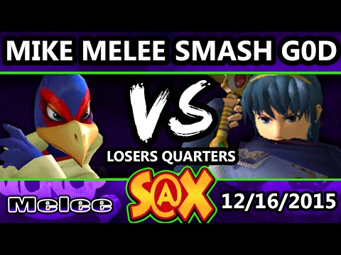 S@X 128 - Mike Melee (Falco) Vs. HE | Smash God (Fox, Marth) SSBM Losers Quarters - Smash Melee