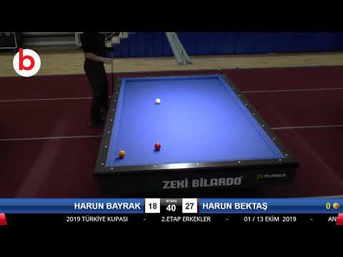 HARUN BAYRAK & HARUN BEKTAŞ Bilardo Maçı - 2019 TÜRKİYE KUPASI 2.ETAP ERKEKLER-2.TUR