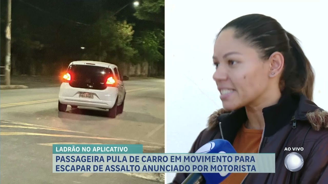 Passageira salta de carro de app em movimento para escapar de assalto em Belo Horizonte