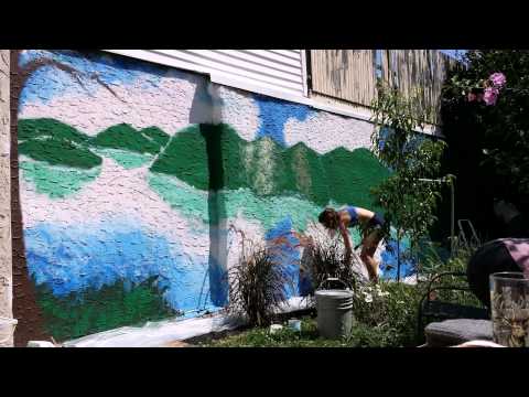 River Mural in our Garden - Time Lapse Video