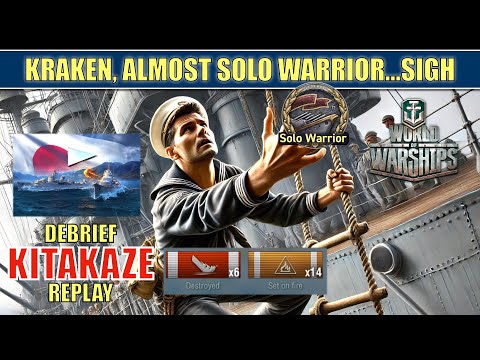 Kraken almost Solo Warrior in the IJN destroyer Kitakaze #worldofwarships