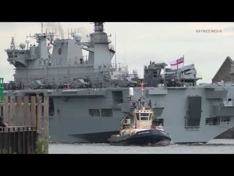 HMS Ocean in London for 2012 Olympics security