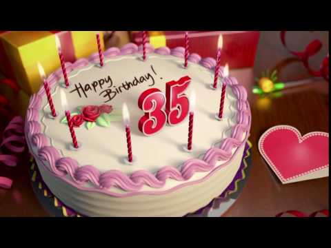 Happy 35th Birthday Cake Animation