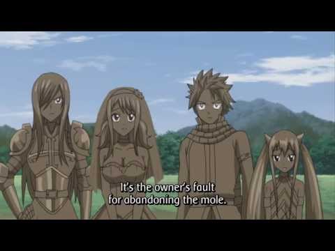 Natsu, Gray, Erza, Lucy and Wendy vs  Mole   Obra and Zeref
