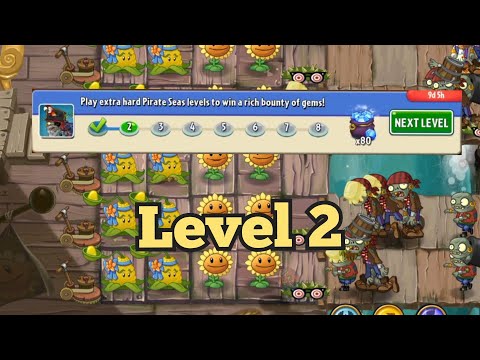 Plants vs Zombies 2 Epic Quest: Pirate Seas Skirmish Level 2