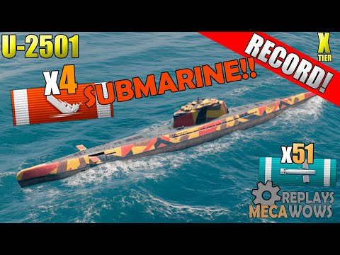 SUBMARINE U-2501 4 Kills & 258k Damage | World of Warships Gameplay 4k