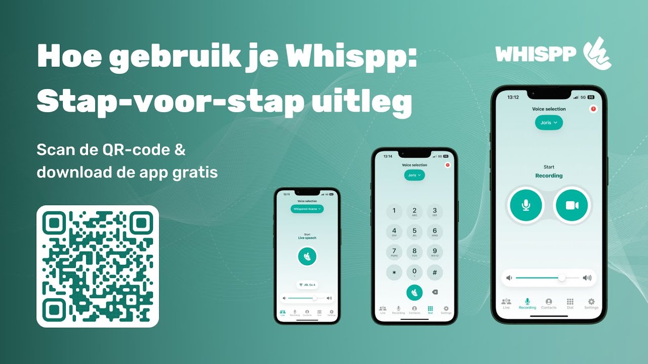 Whispp Tutorial: Hoe gebruik je stemopnames en personaliseer je eigen stem | Spraak Assistentie App