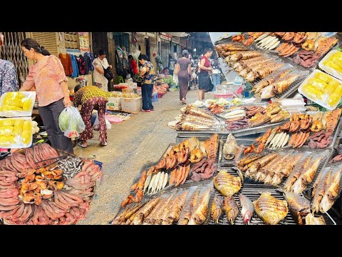 Cambodia Markets Food Compilation 2025 - Routine Fresh Fruit, Meats, Vegetable, Fish, Snacks & More