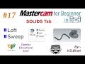 Mastercam SOLIDS Tab Loft Sweep Mastercam For Beginners Tutorials VirenderSinghBhati