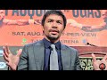 MANNY PACQUIAO IN DEPTH ON ERROL SPENCE INJURY; FIGHTING CANELO & CRAWFORD & RUNNING FOR PRESIDENT