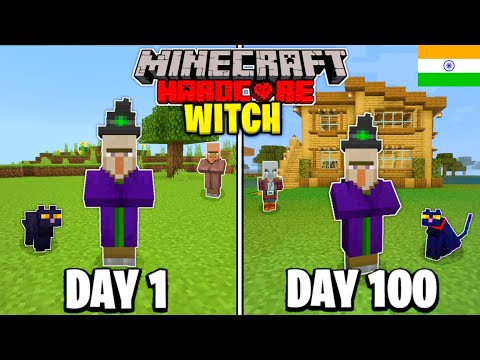 I Survived 100 Days as a Witch in Minecraft Hardcore (HINDI)