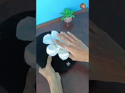 Satin fabric flower wall hang, how to make flower wall hang making #viralshorts#viralshort