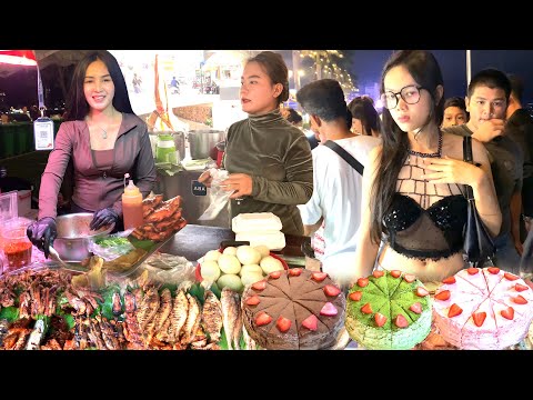 Amazing! Cambodian Street Food - Traditional Market & Riverside Street Food Phnom Penh Night Market