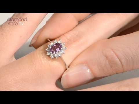 FET33 RUY - 18K Gold White Diamond and Pink Sapphire Ring