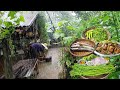 Simple Village Cooking On A Rainy Day Tasty Food Peaceful Life