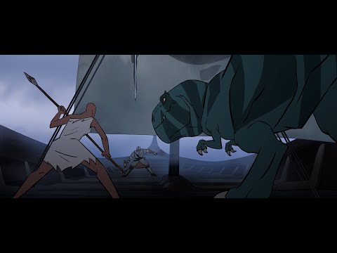 Genndy Tartakovsky's Primal S2E6 | Spear, Fang and Mira vs Chieftain and Viking Prince Eldar