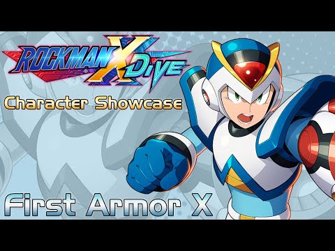 Mega Man X DiVE - First Armor X Showcase: Gameplay, Skills, & 3D Model