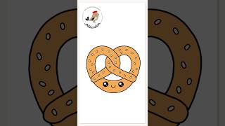 How To Draw A Cute Pretzel #artducation #pretzel #cutepretzel #drawing #shorts