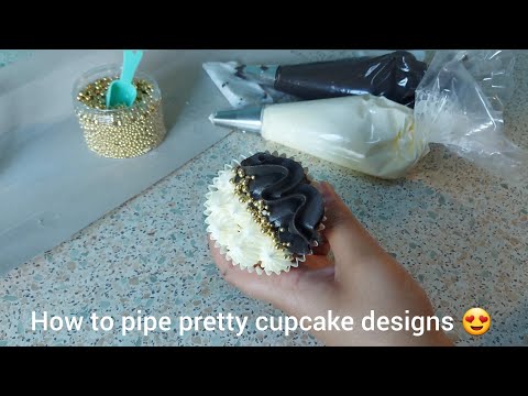 Cupcake Piping Technique Tutorial| Buttercream| Decorating techniques/Ideas|Rosette Cupcake swirl 4K