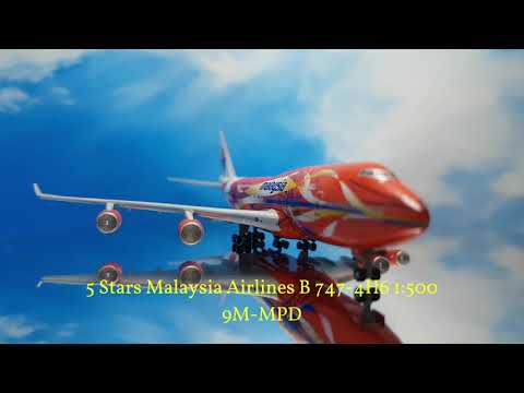 ✈ 5 Stars Malaysia Airlines B 747-4H6, 9M-MPD, 1:500 ✈