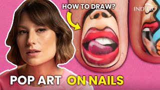 DRAWING COMIC CHARACTERS ON NAILS! Pop art nail art decoration / bad icon 3D
