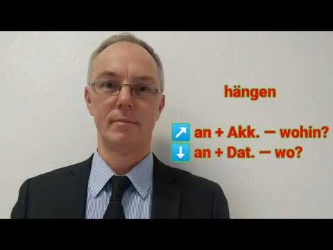 Wo oder wohin?, hängen, an die, an der, an den, am, Akkusativ, Dativ, Wechselpräposition, hing, häng