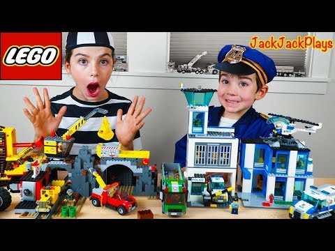 Lego City Police Chase at the Mine + Costume Pretend Play Cops & Robbers