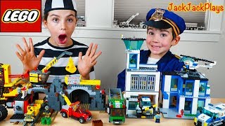 Lego City Police Chase at the Mine + Costume Pretend Play Cops &amp; Robbers
