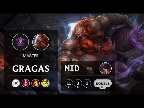 Gragas Mid vs Akali - KR Master Patch 9.7