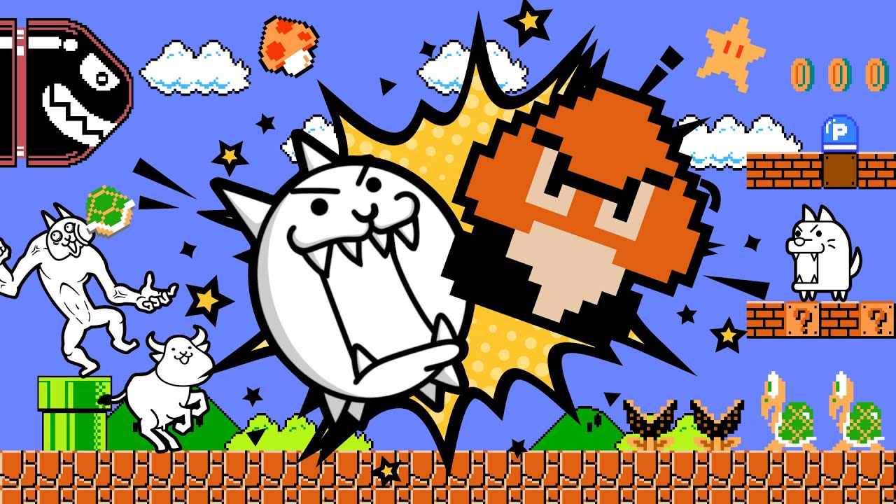 【にゃんこ大戦争】マリオ VS にゃんこ軍団【アニメ】Mario VS The The Battle Cats