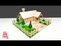 Building a Small and Beautiful House by using Popsicle Stick - garden with trees