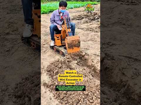A Remote-Controlled Mini Excavator in Action: Tiny Machine, Big Power