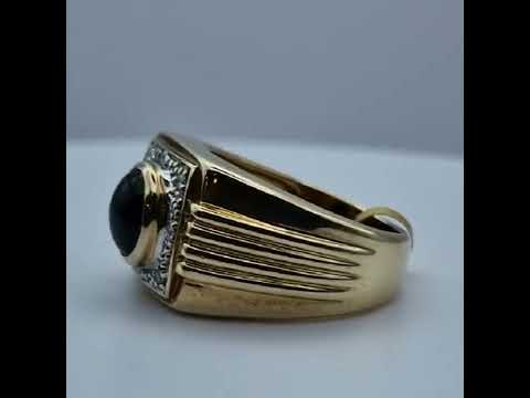 black stone onyx signet ring 9 carat yellow gold